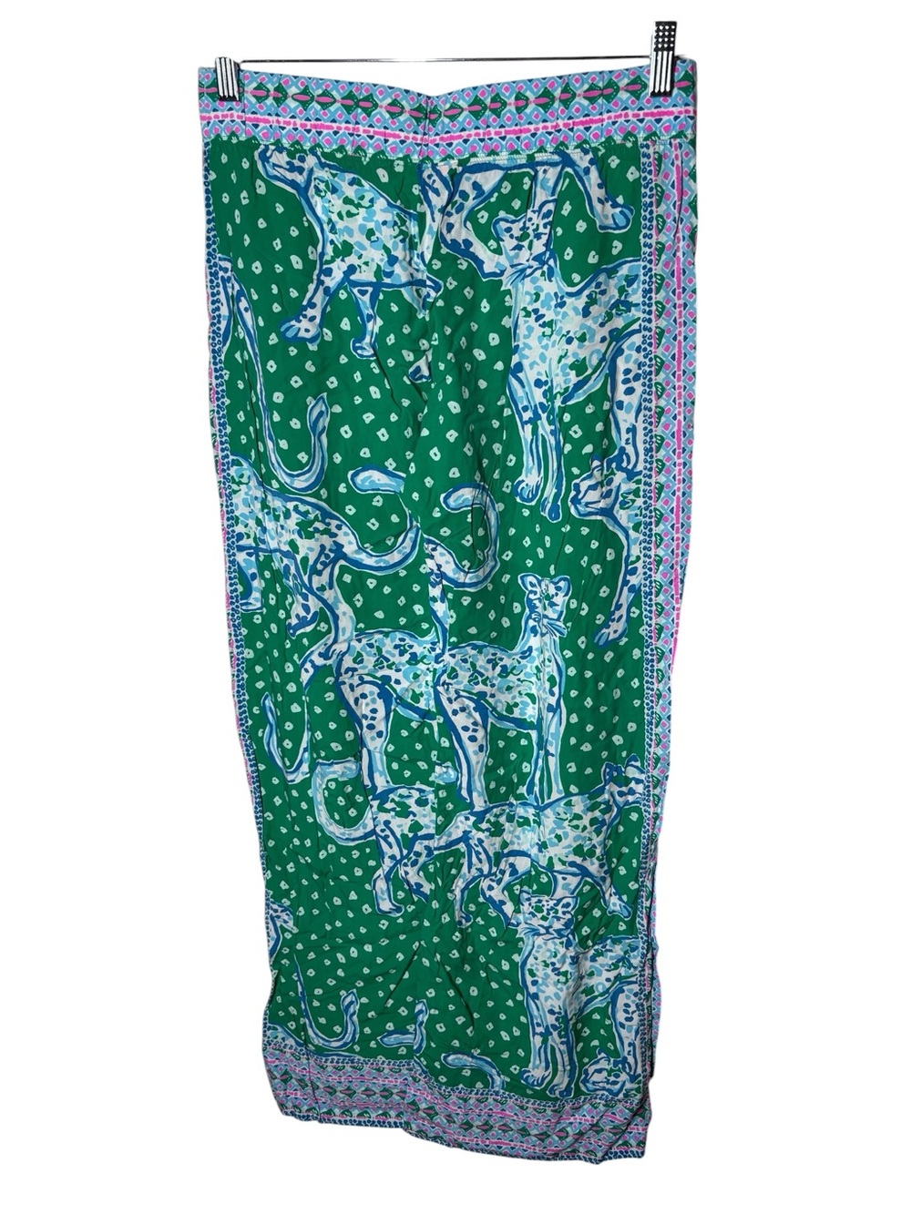 Lilly Pulitzer 32” Bal Harbour Palazzo Pants Emerald On The Prowl 🦄 Size S - Picture 5 of 9